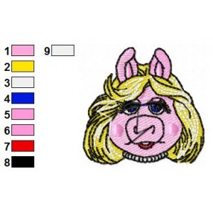 Sesame Street Miss Piggy Face 01 Embroidery Design